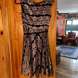 SLNY Fashions GoldLace over Black dress size 10